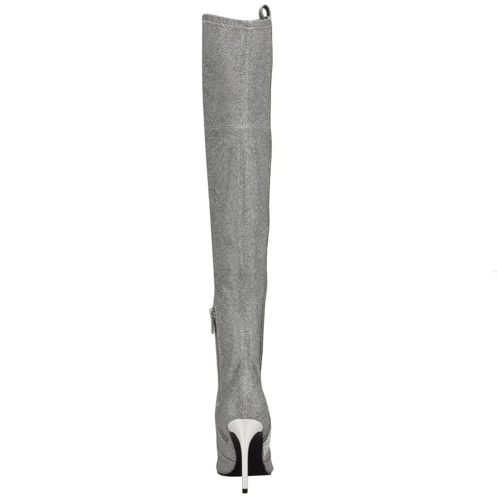 Fierce & Sexy Guess Silver Sequin OTK Boots
